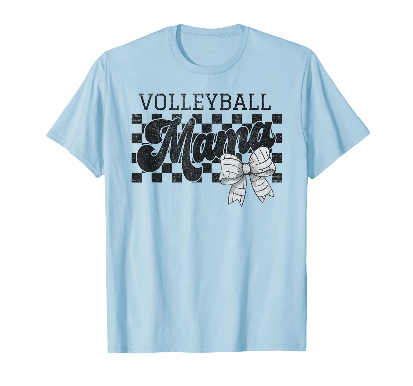 Volleyball Mama Mom Game Day Retro Volleyball Coquette Bow T-Shirt
