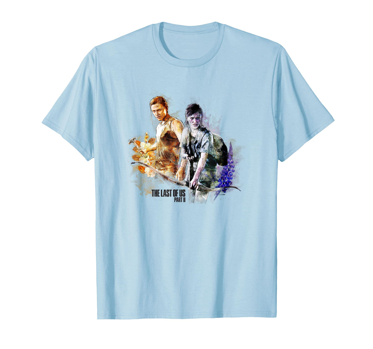 The Last of Us Part II Iconic Abby Ellie Watercolor Floral T-Shirt