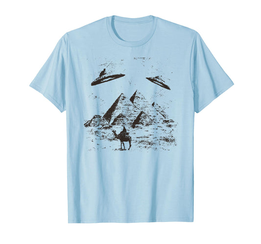Alien Pyramid T-Shirt I Vintage Aliens UFO Day T-Shirt