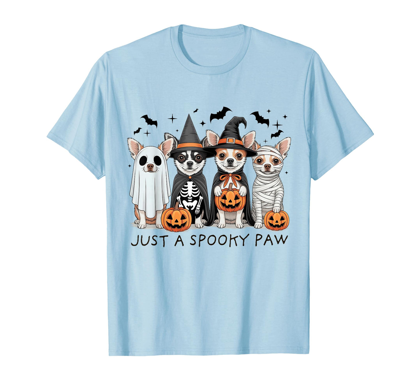 Chihuahua Ghost Cute Dog Ghost Halloween Thanksgiving T-Shirt