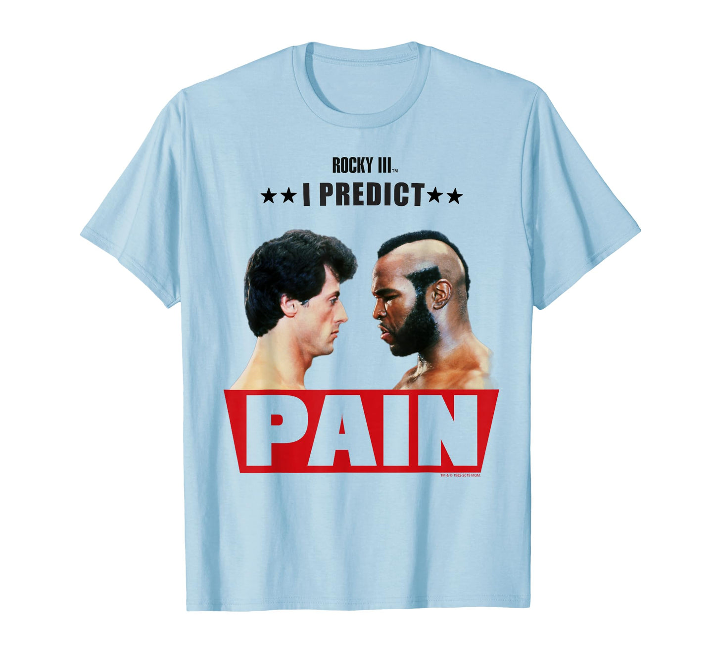 Rocky 3 I Predict Pain Rocky and Clubber Face Off Portrait T-Shirt