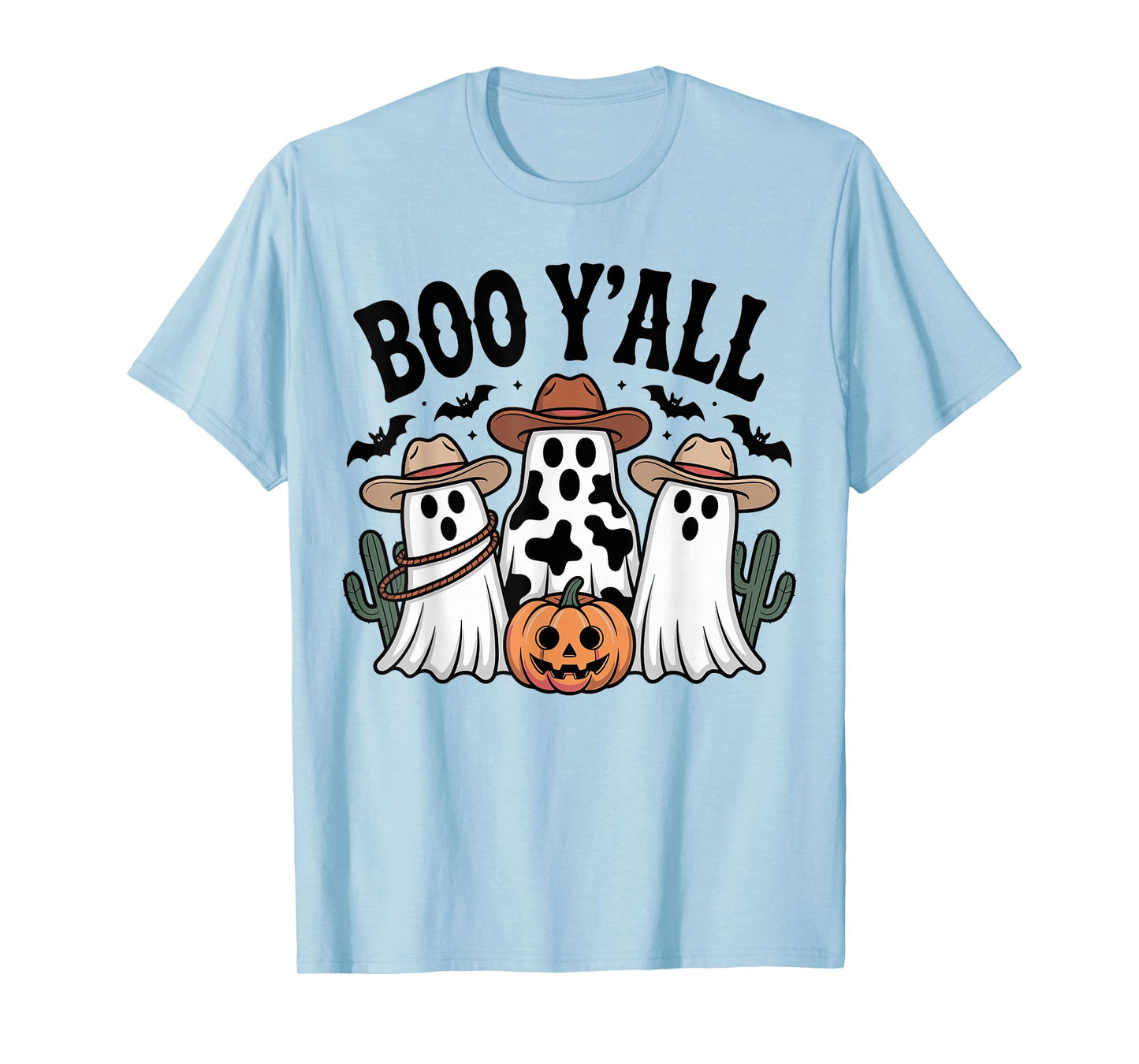 Cute Boo Y'all Cowboy Ghost Western Halloween Cowgirl Women T-Shirt