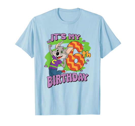 Chuck E. Cheese It's My 6th Birthday Happy Chuck Chest Logo T-Shirt