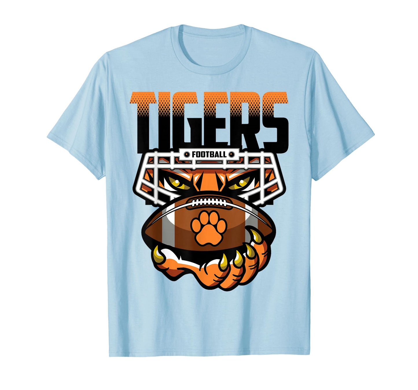 Tigers Football Tiger Pride School Spirit Orange Black Tiger T-Shirt