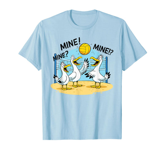 Mine Volleyball Funny Seagull Game Sport Beach T-Shirt