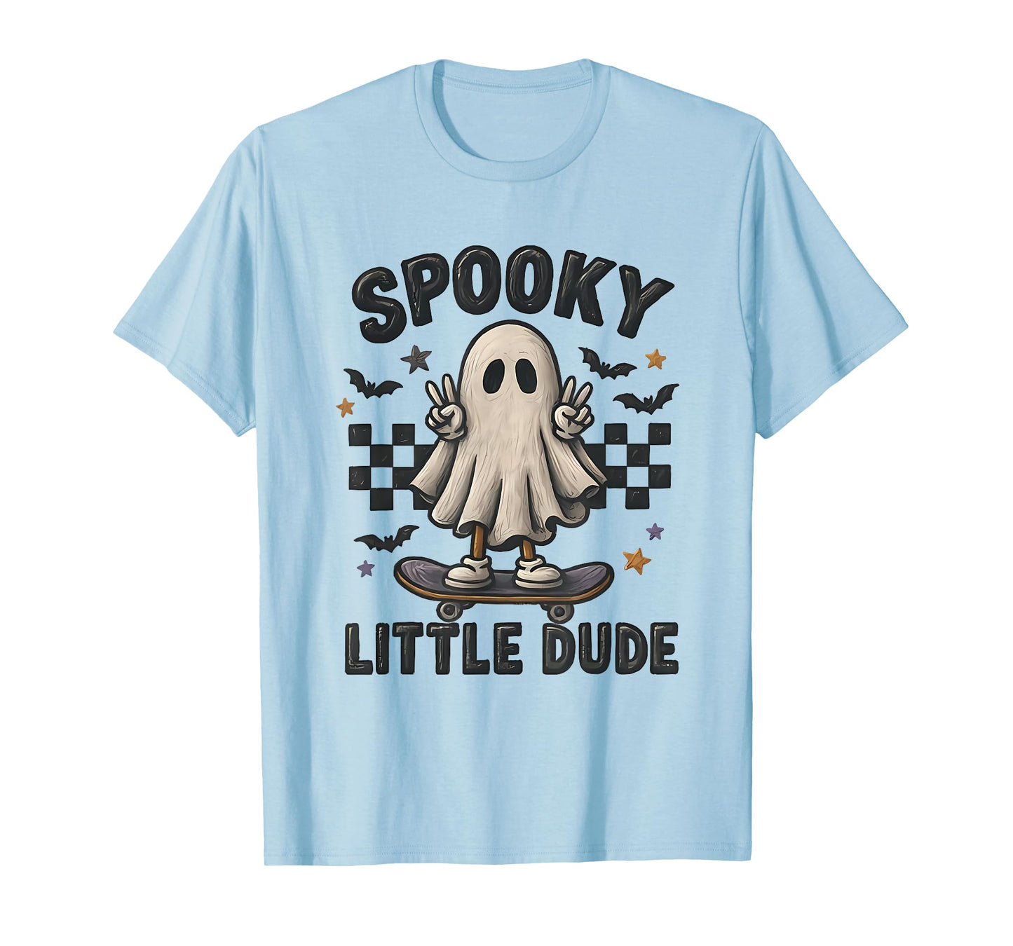 Cute Halloween Ghost Skater Spooky Little Dude T-Shirt
