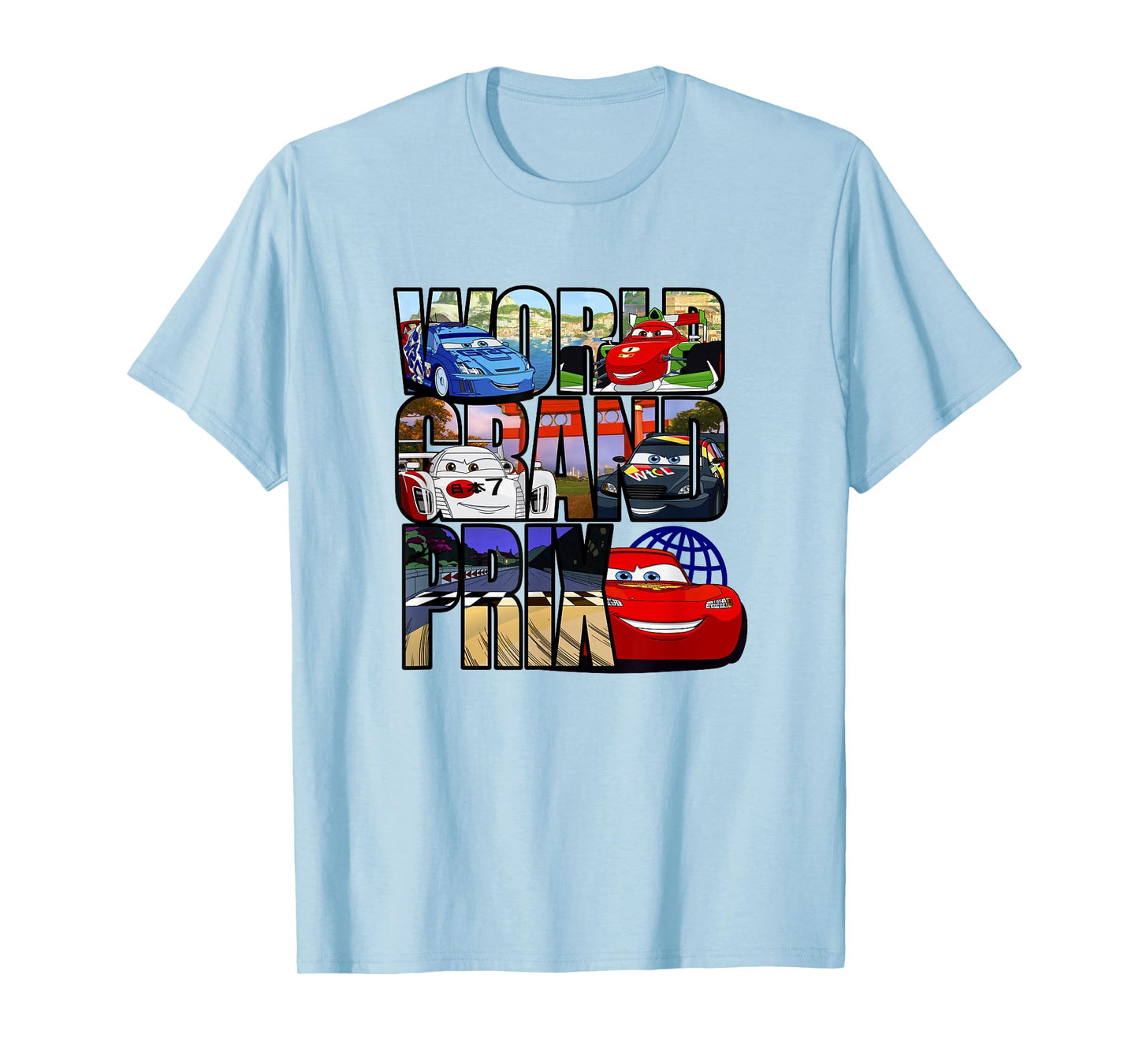 Disney Pixar Cars 2 World Grand Prix Destinations Logo T-Shirt
