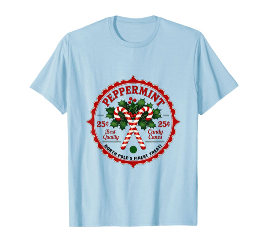 Vintage North Pole Candy Company Christmas Old Fashioned T-Shirt