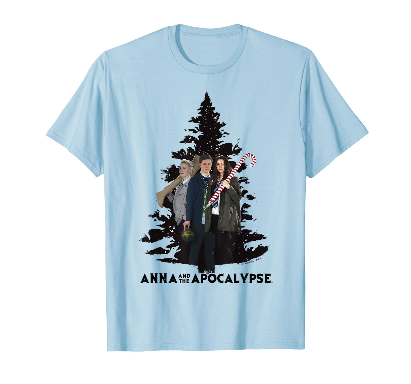 Anna and the Apocalypse Group Shot Zombie Christmas Tree T-Shirt