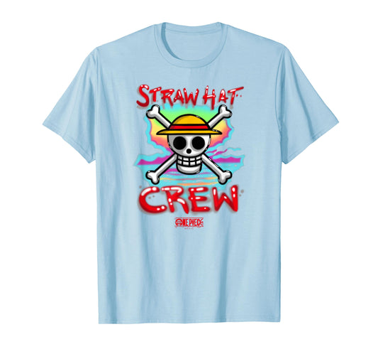 One Piece Anime Airbrush Style Straw Hat Crew T-Shirt