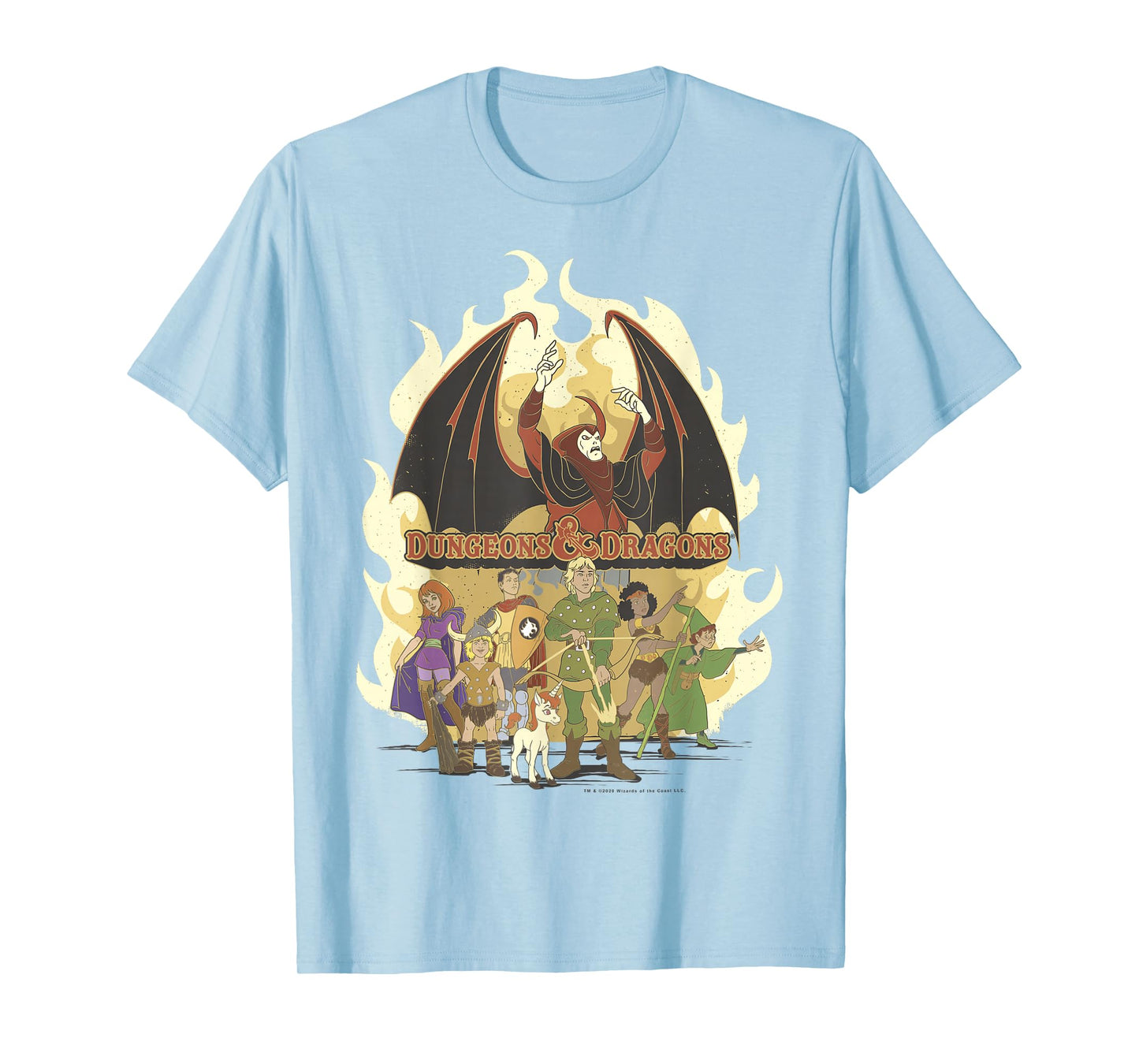 Dungeons & Dragons Group Shot Flame Portrait T-Shirt