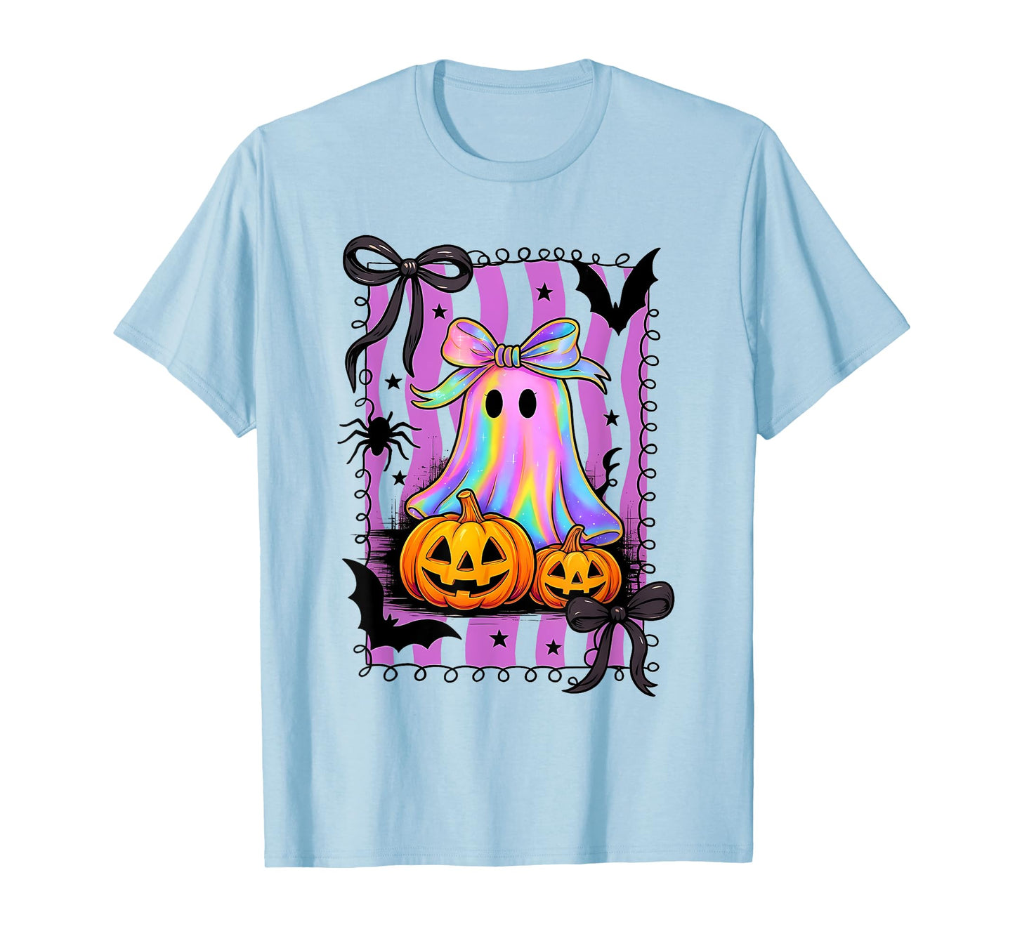 Spooky Spider Coquette Boojee Ghost Pumpkin Fall Halloween T-Shirt