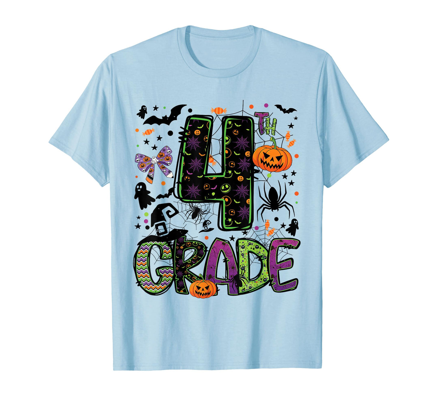 Halloween Spooky 4th Grade Halloween Team Student Teacher T-Shirt
