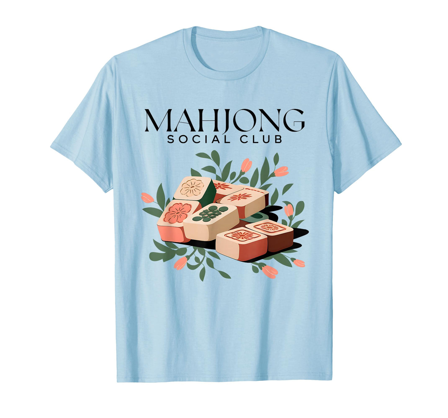 Womens Playing Mahjong Social Club Girls Funny Game T-Shirt