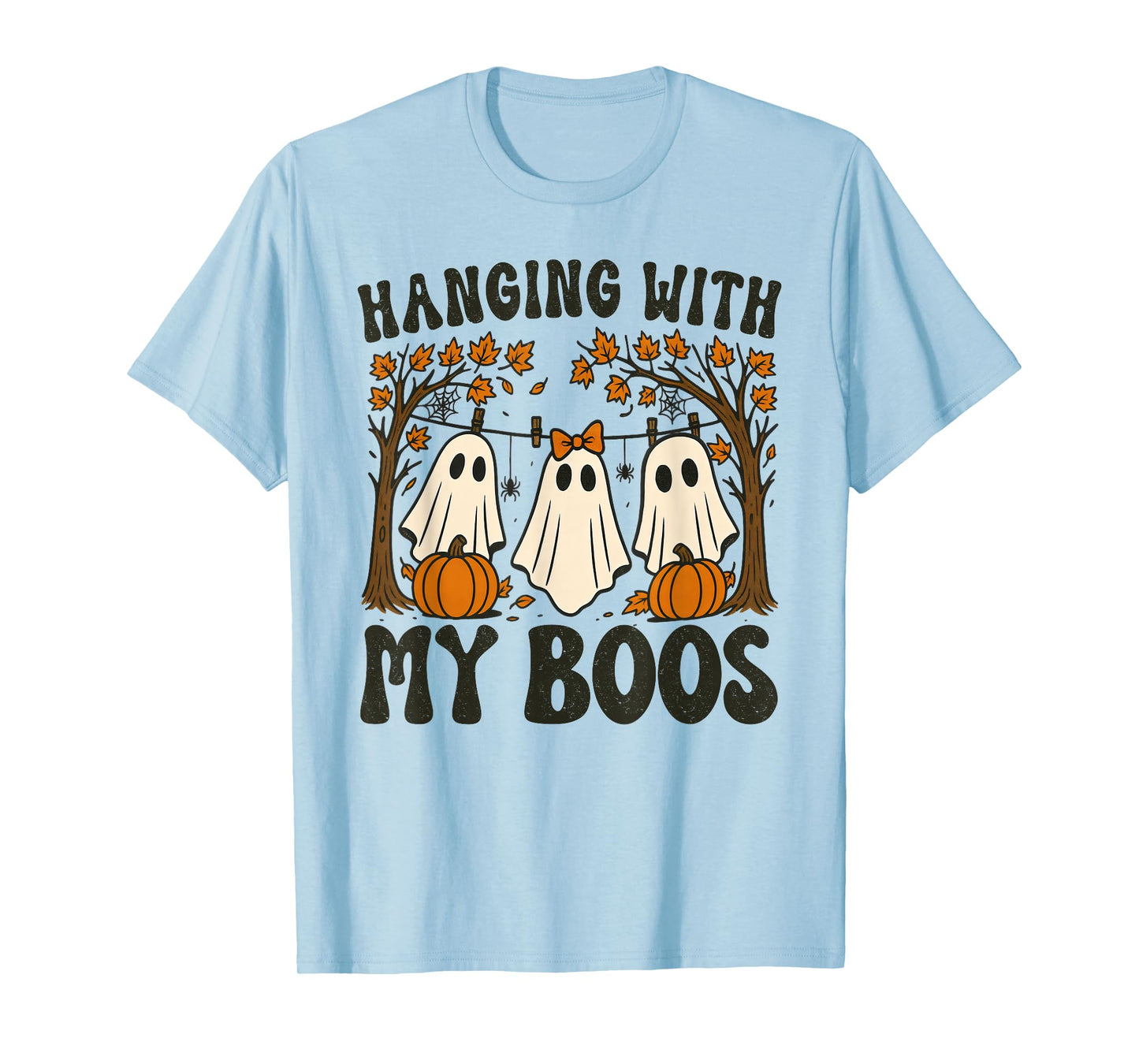 Hanging With My Boos Cute Ghost Halloween Preppy Spooky Fall T-Shirt