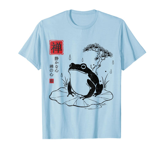 Grumpy Frog Japanese Art Minimal Sumi-e Ink T-Shirt