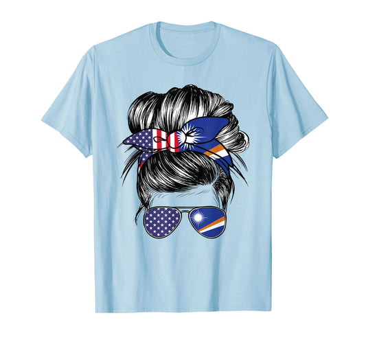 Marshall Islands Flag American Women Girl USA Marshallese T-Shirt