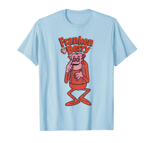 Franken Berry Vintage Strawberry Cereal Monster Mascot Logo T-Shirt