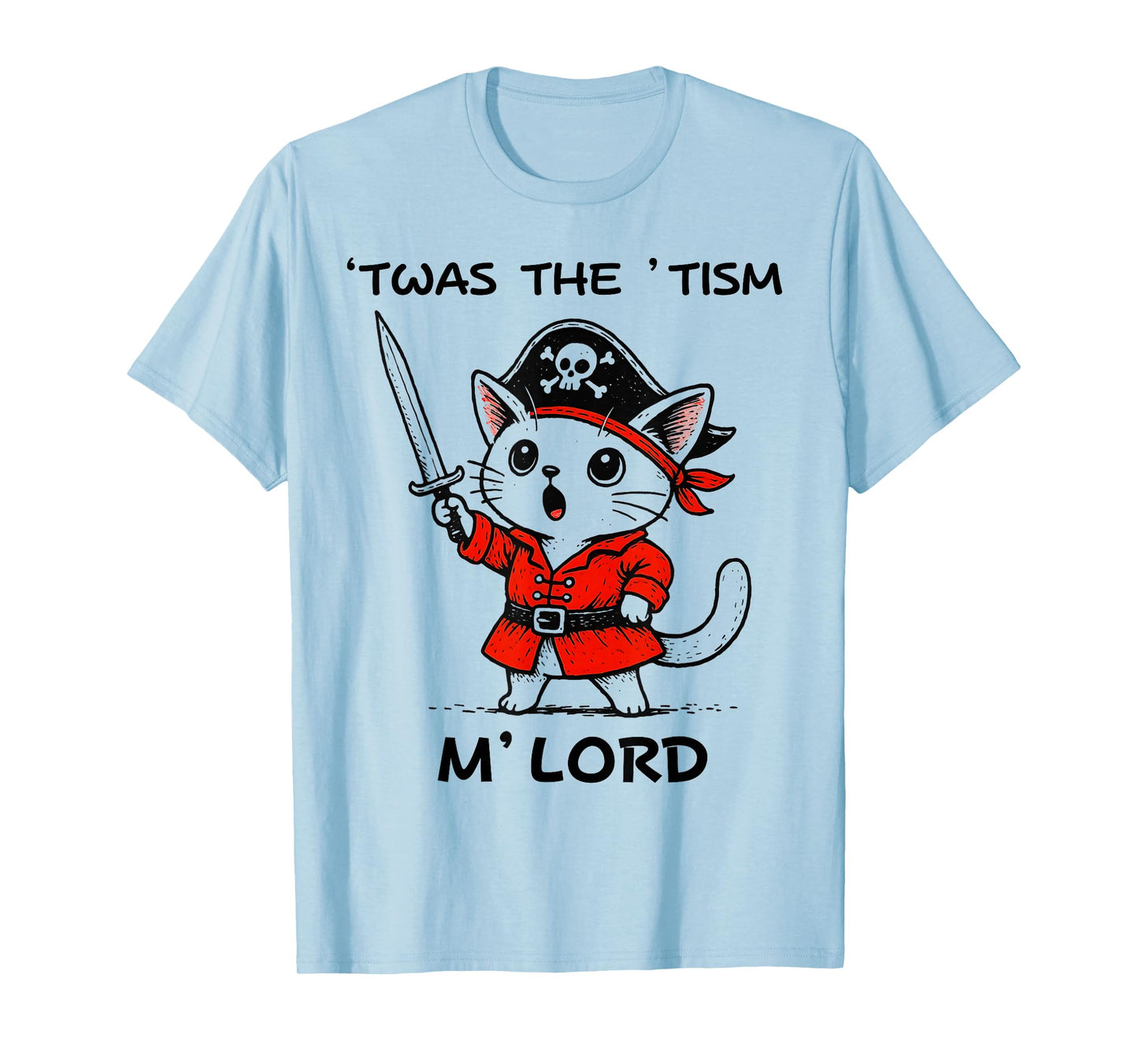 TWAS The Tism M'Lord Kawaii Pirate Cat Autism Awareness Kids T-Shirt