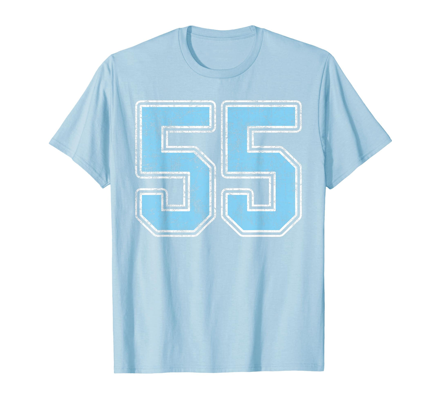 Baby Blue White Number 55 Jersey Player Uniform #55 T-Shirt