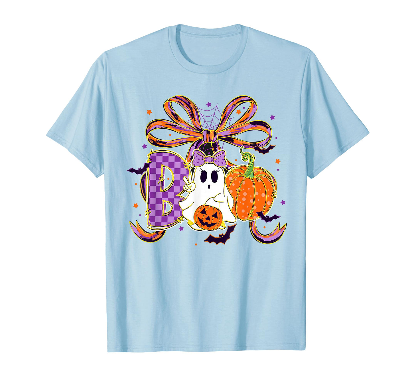 Cute Boo Ghost Coquette Bow Halloween Costume Spooky Season T-Shirt