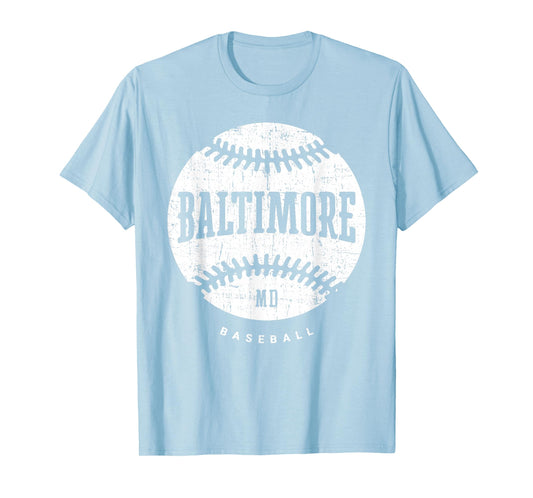 Baltimore Baseball Retro Vintage Design Baseball Lover T-Shirt