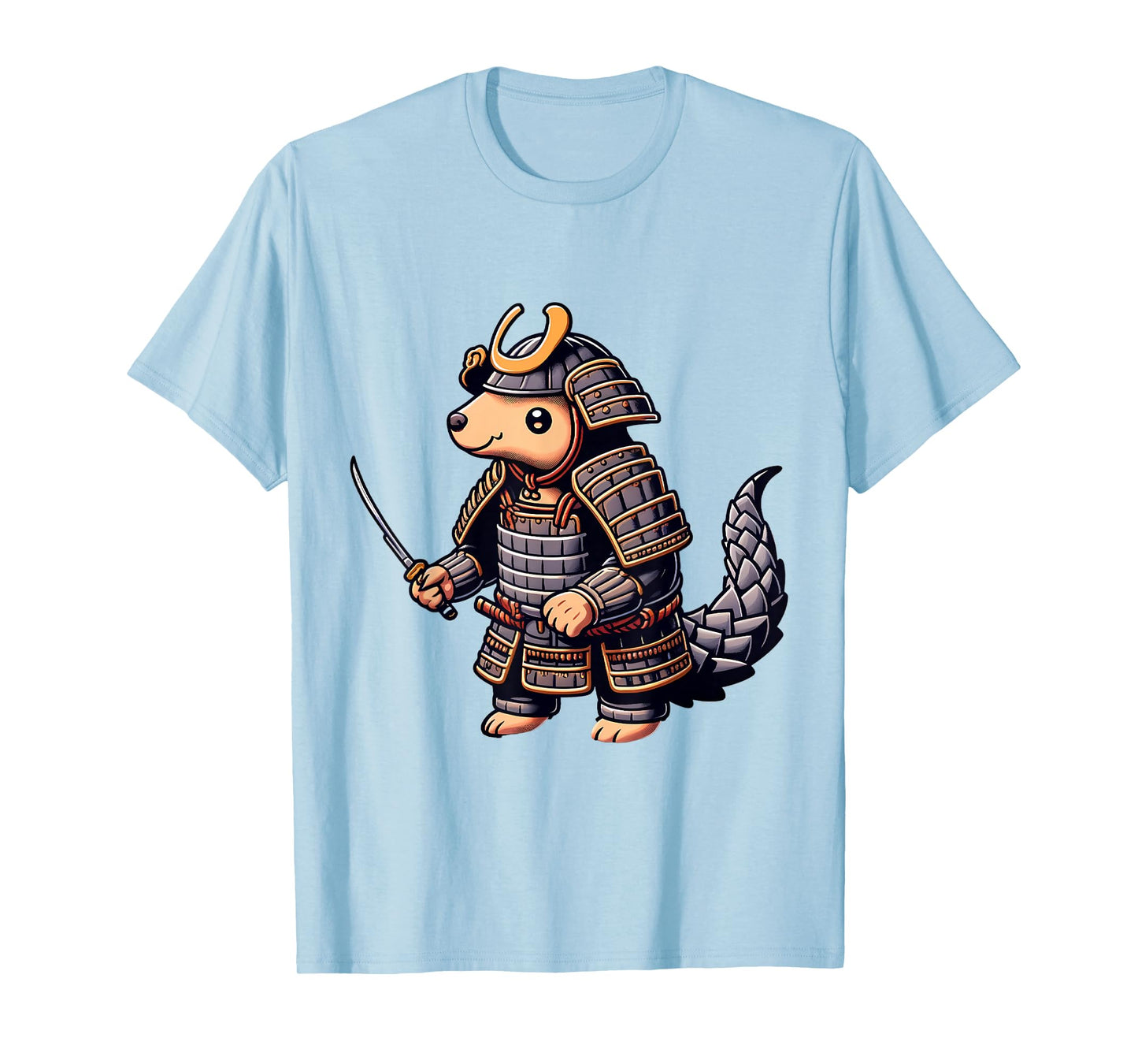 Samurai Pangolin Japanese Anime Halloween Costume T-Shirt