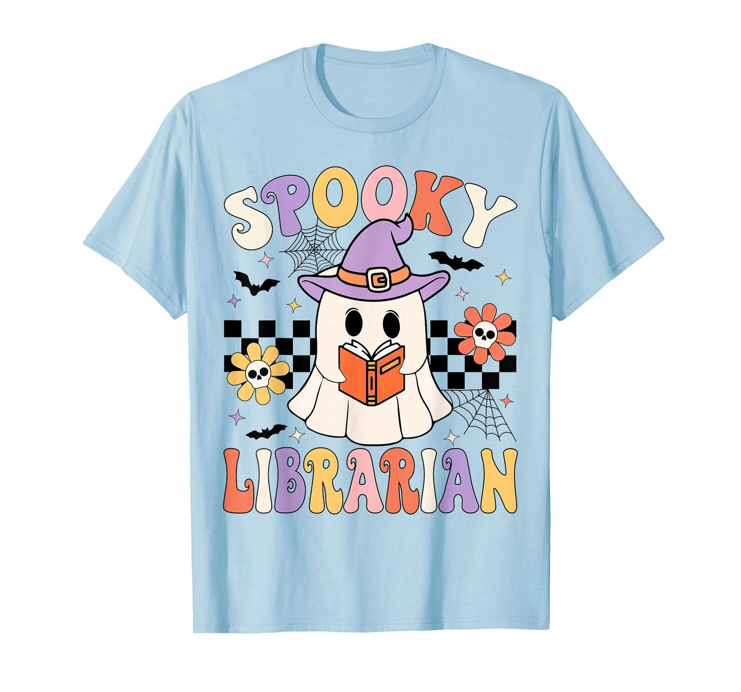 Groovy Spooky Librarian Halloween Library ghost Librarian T-Shirt