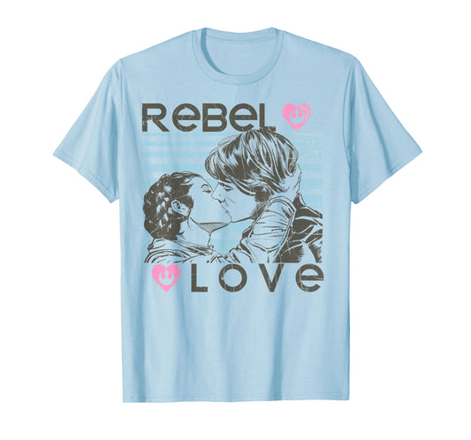 Star Wars Han Leia Rebel Love Kiss Graphic T-Shirt