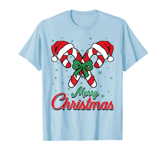 Merry Christmas Candy Cane Xmas Lights Toddlers Men Women T-Shirt