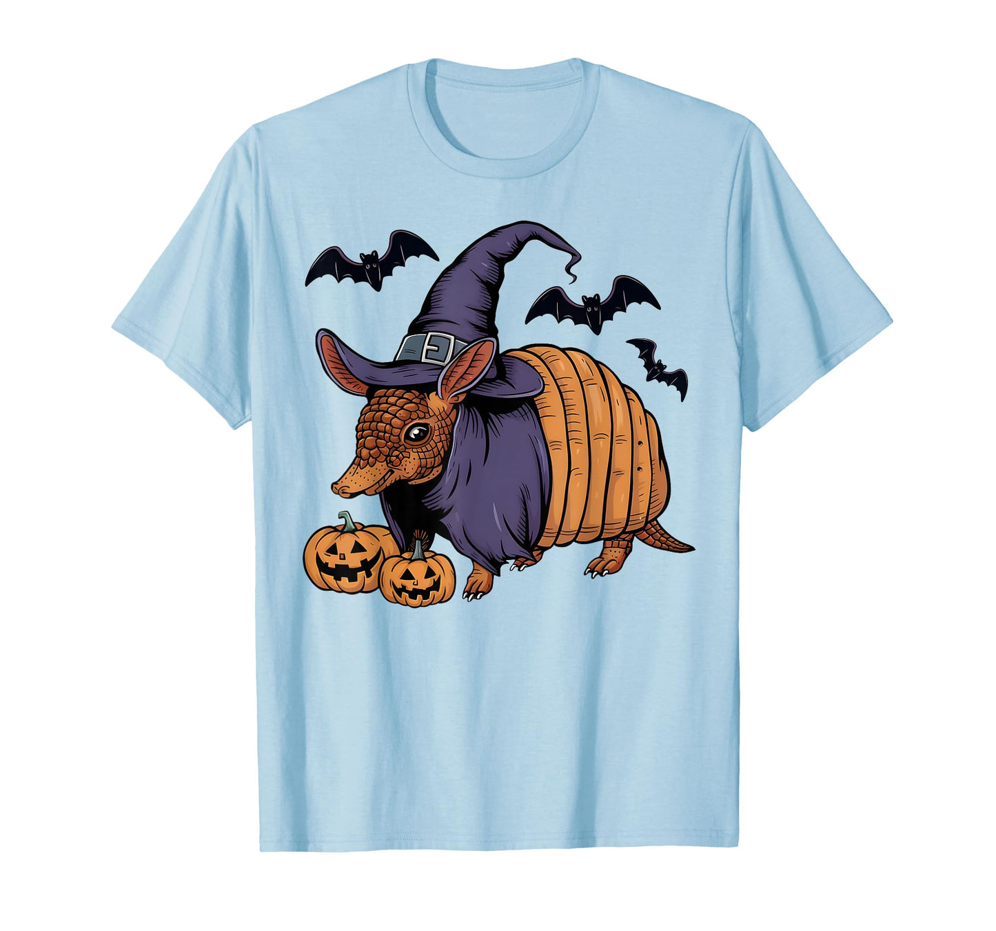 Pumpkin Bat Witch Costume Armadillo Halloween T-Shirt