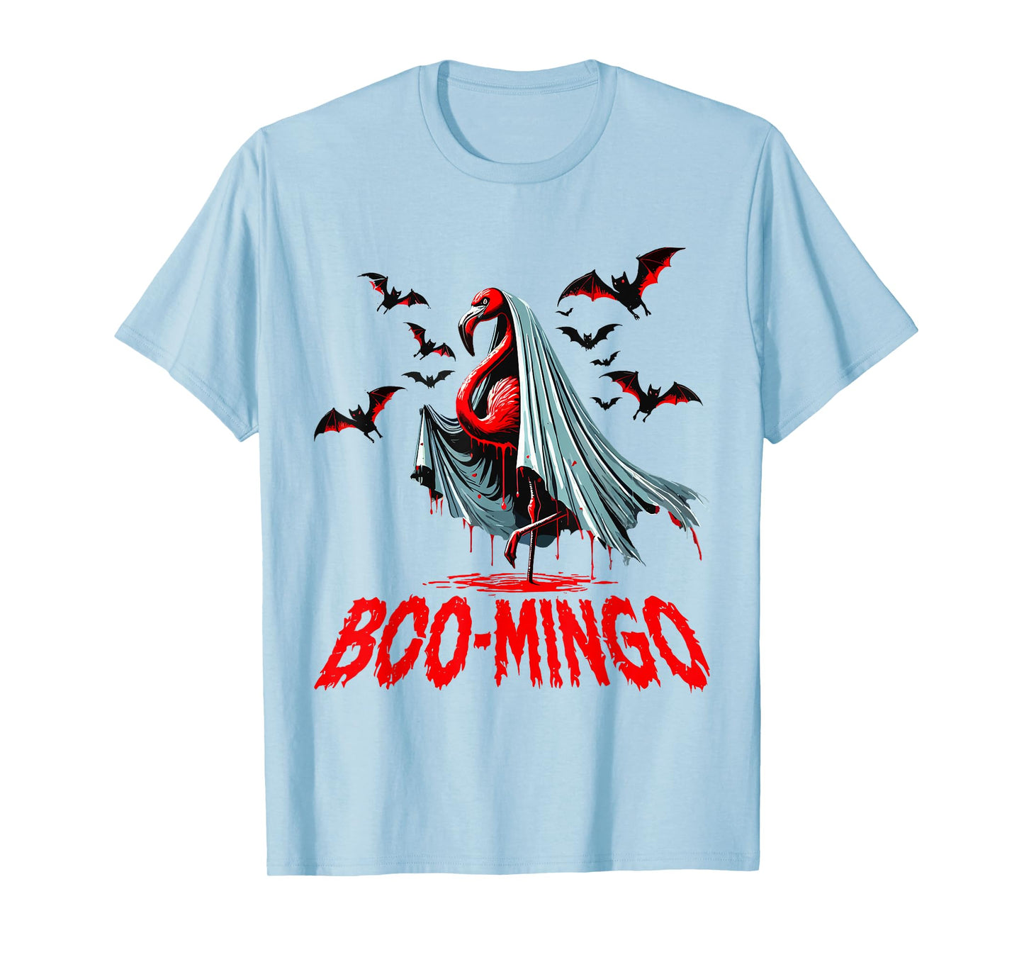 Boo-Mingo Flamingo Halloween Funny Spooky Ghost Flamingo T-Shirt