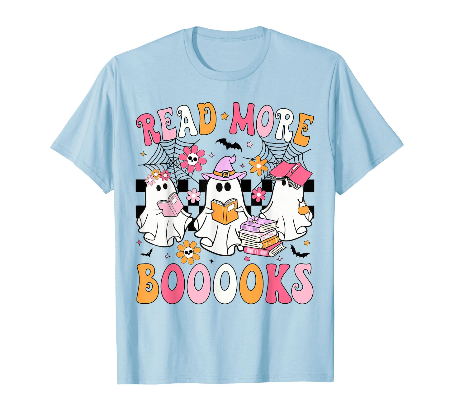 Read More Books Ghosts Reading Book Funny Teacher Halloween T-Shirt