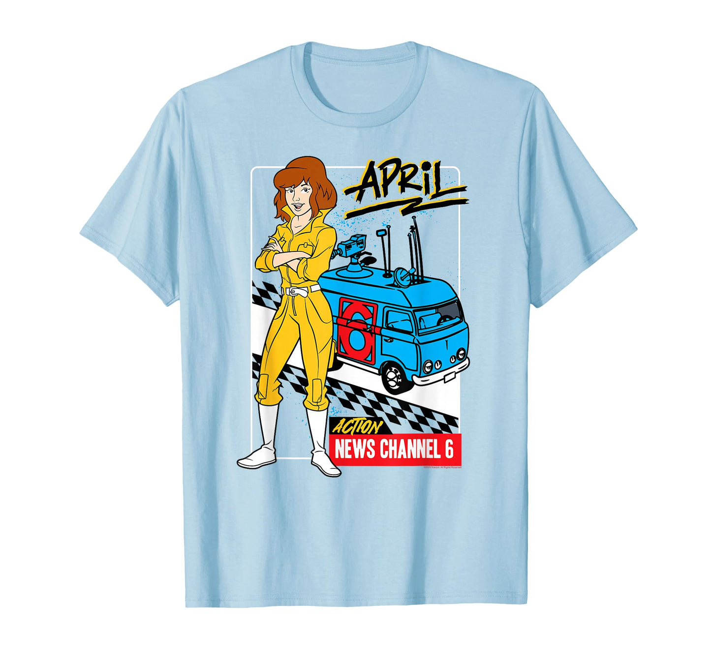 Teenage Mutant Ninja Turtles April and News Channel 6 Retro T-Shirt