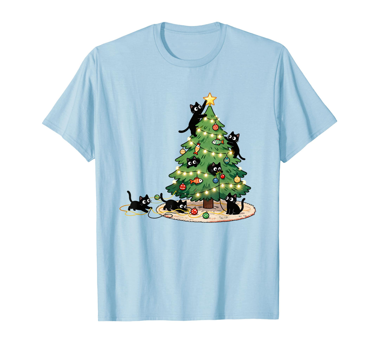 Meowy Catmas Christmas Tree Black Cats Xmas Pet Cat Lovers T-Shirt