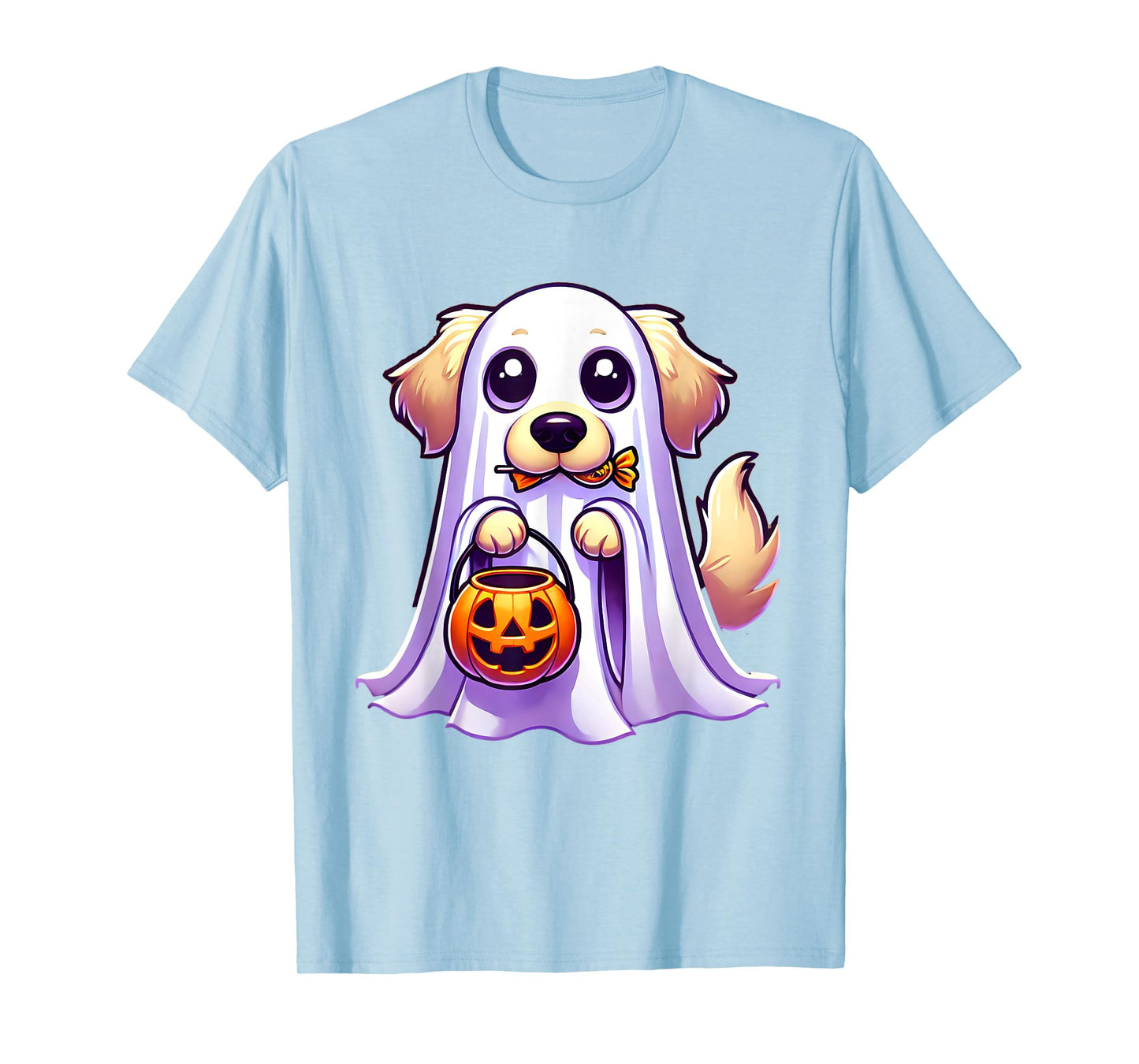 Golden Retriever Ghost Halloween Dog Men Women Kids T-Shirt