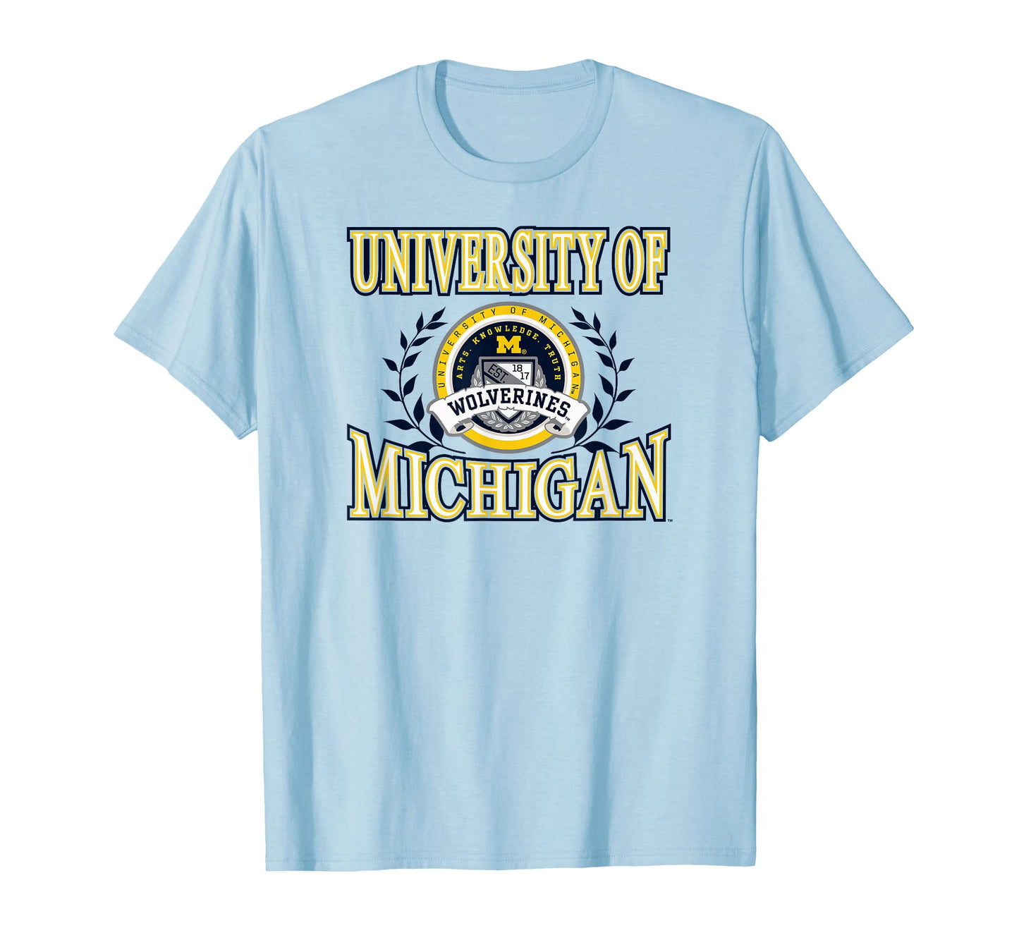 Michigan Wolverines Laurels Gray Officially Licensed T-Shirt
