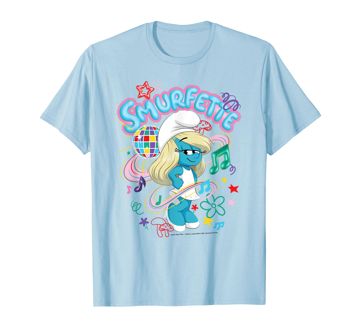 The Smurfs Movie Smurfette Colorful Disco Party T-Shirt