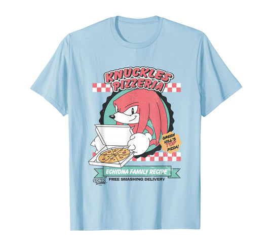 Sonic The Hedgehog Knuckles Pizzeria Vintage Restaurant Ad T-Shirt
