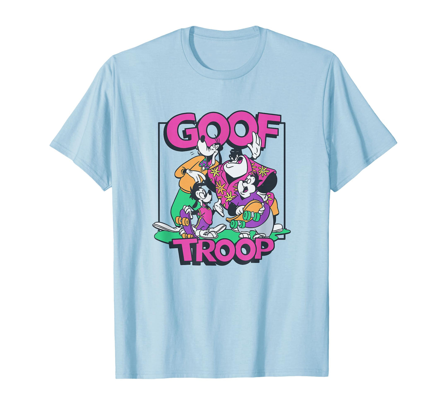 Disney A Goofy Movie Goof Troop Neon Group Shot Portrait T-Shirt