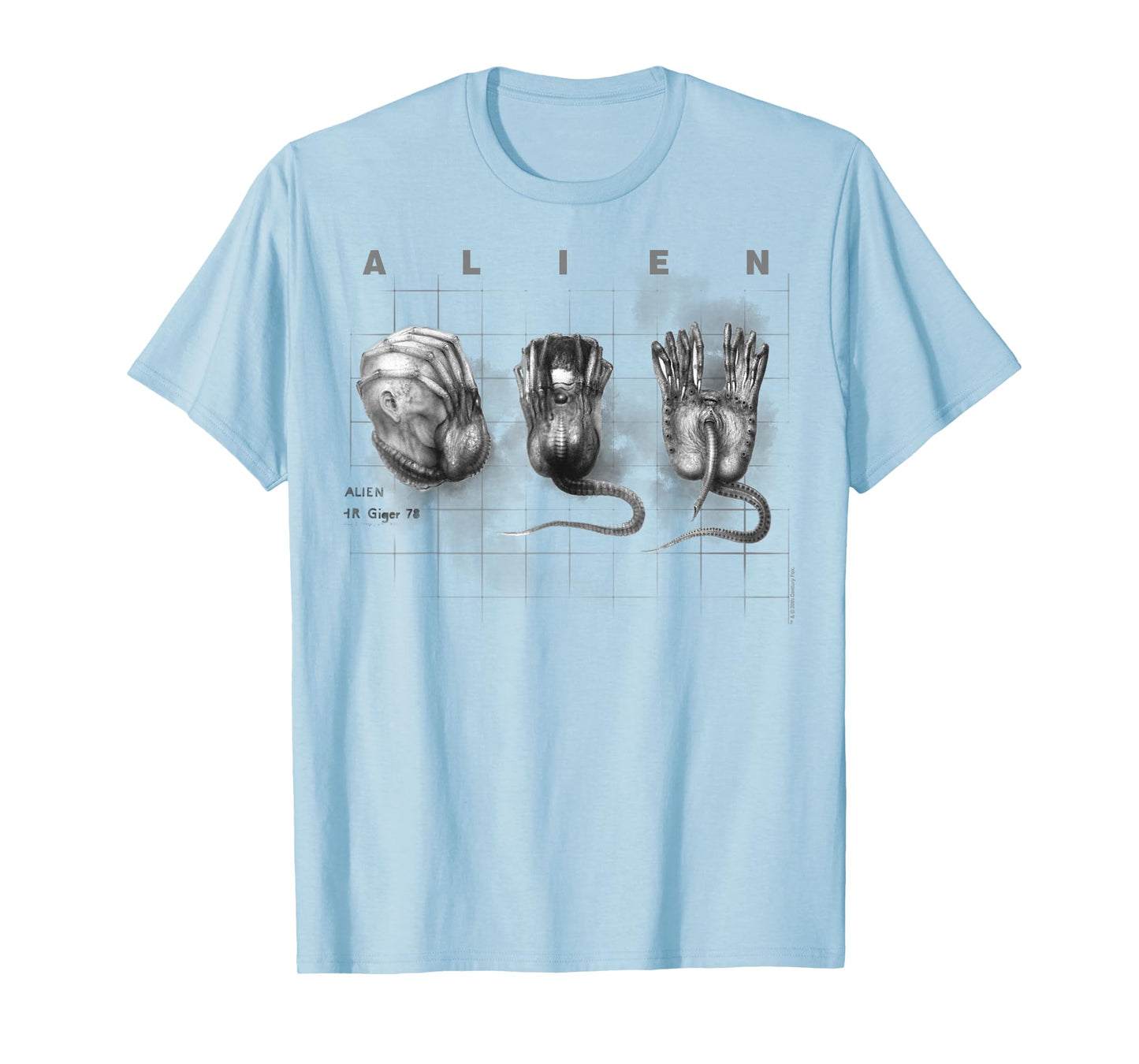 Aliens Iconic Facehugger Reproduction Faces Retro Chest Logo T-Shirt
