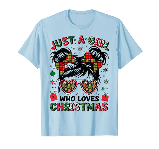Just A Girl Who Loves Christmas Funny Christmas Xmas Pajama T-Shirt