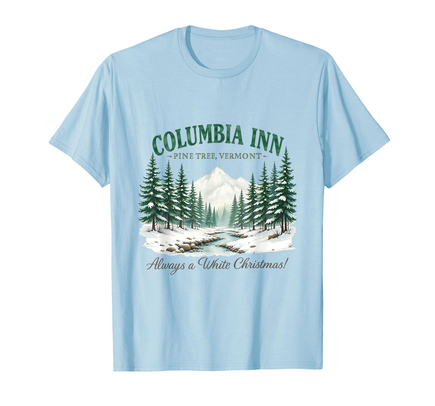 Columbia Pine Tree Vermont Xmas Winter Vintage Christmas T-Shirt