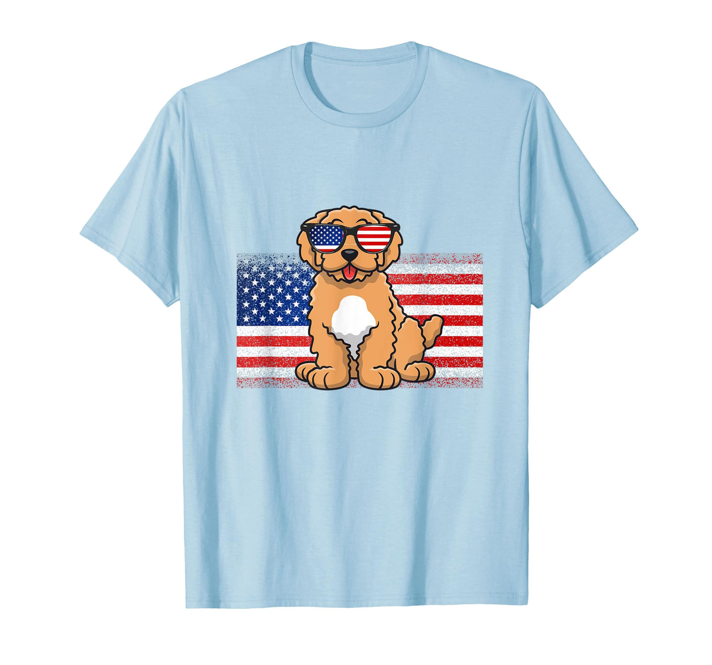 Goldendoodle American Flag 4th Of July Fourth 4th of July A T-Shirt for Women Kids Men