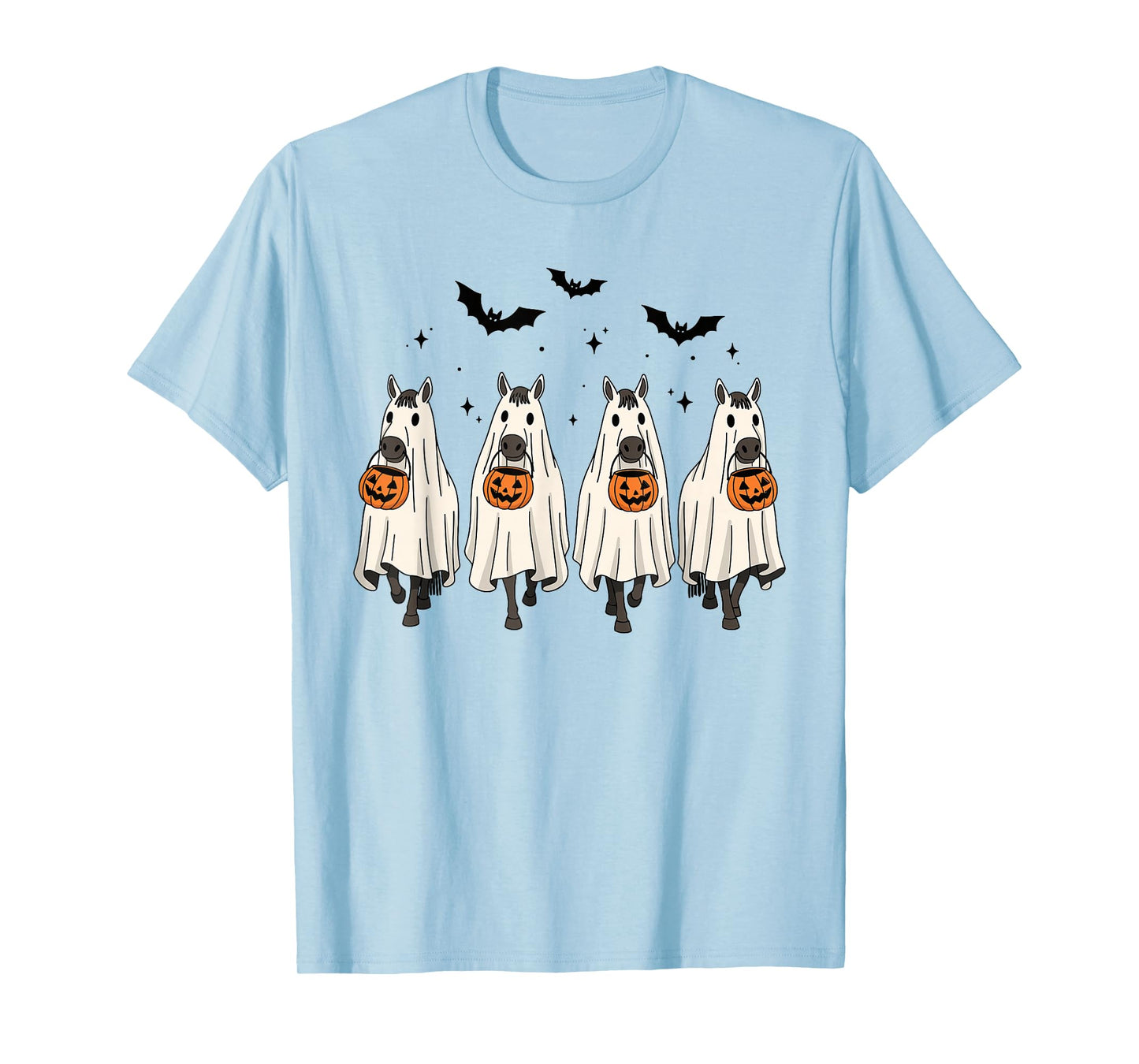 Funny Ghost Horses Halloween Cowboy Spooky Horse T-Shirt