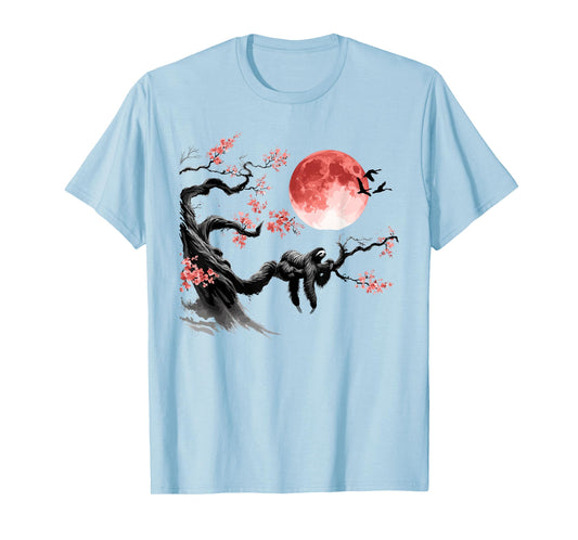 Kawaii Anime Japanese Art Sakura Men Women Kids Funny Sloth T-Shirt