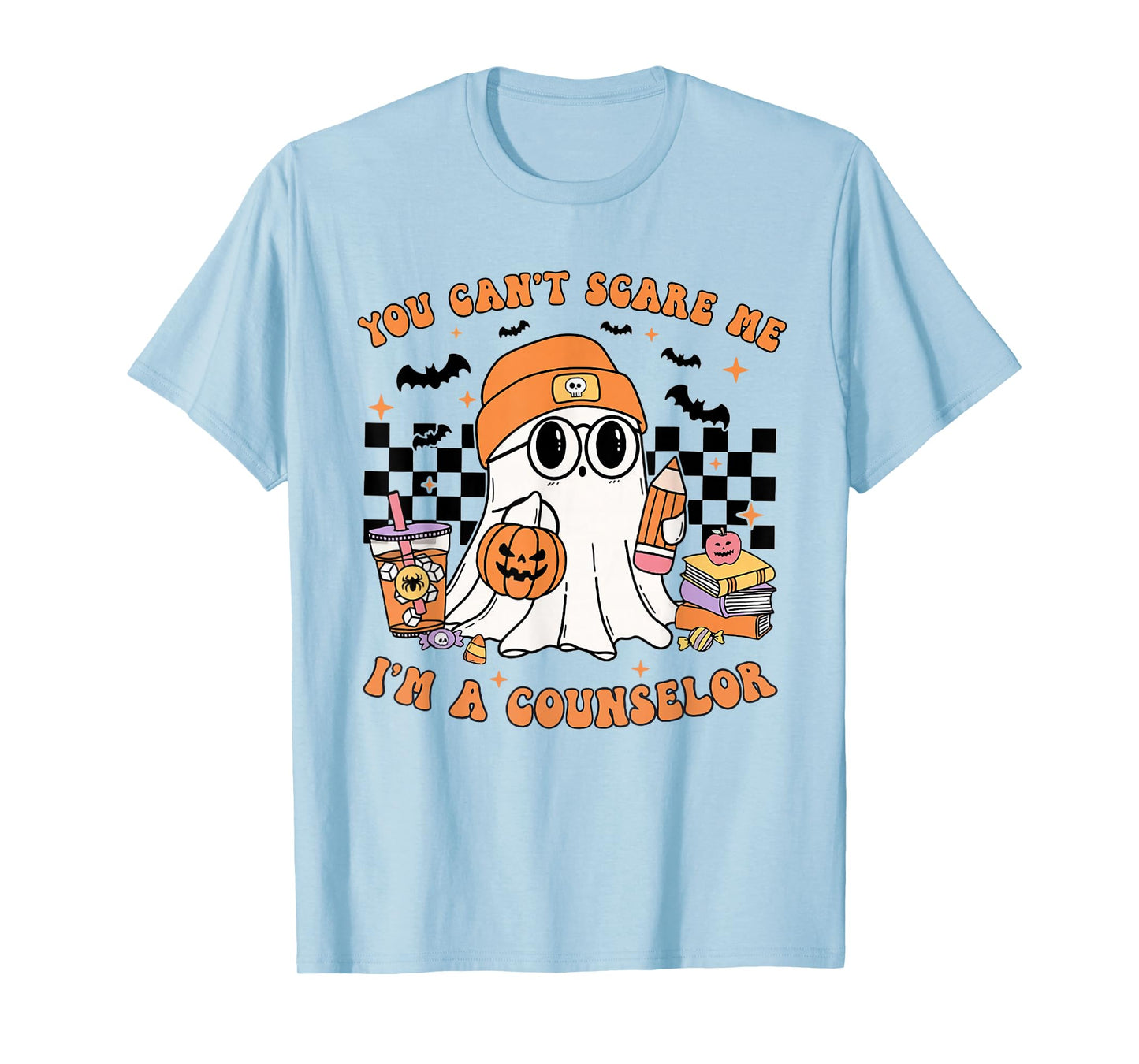 You Can't Scare Me I'm A Counselor Halloween Pumpkin Fall T-Shirt