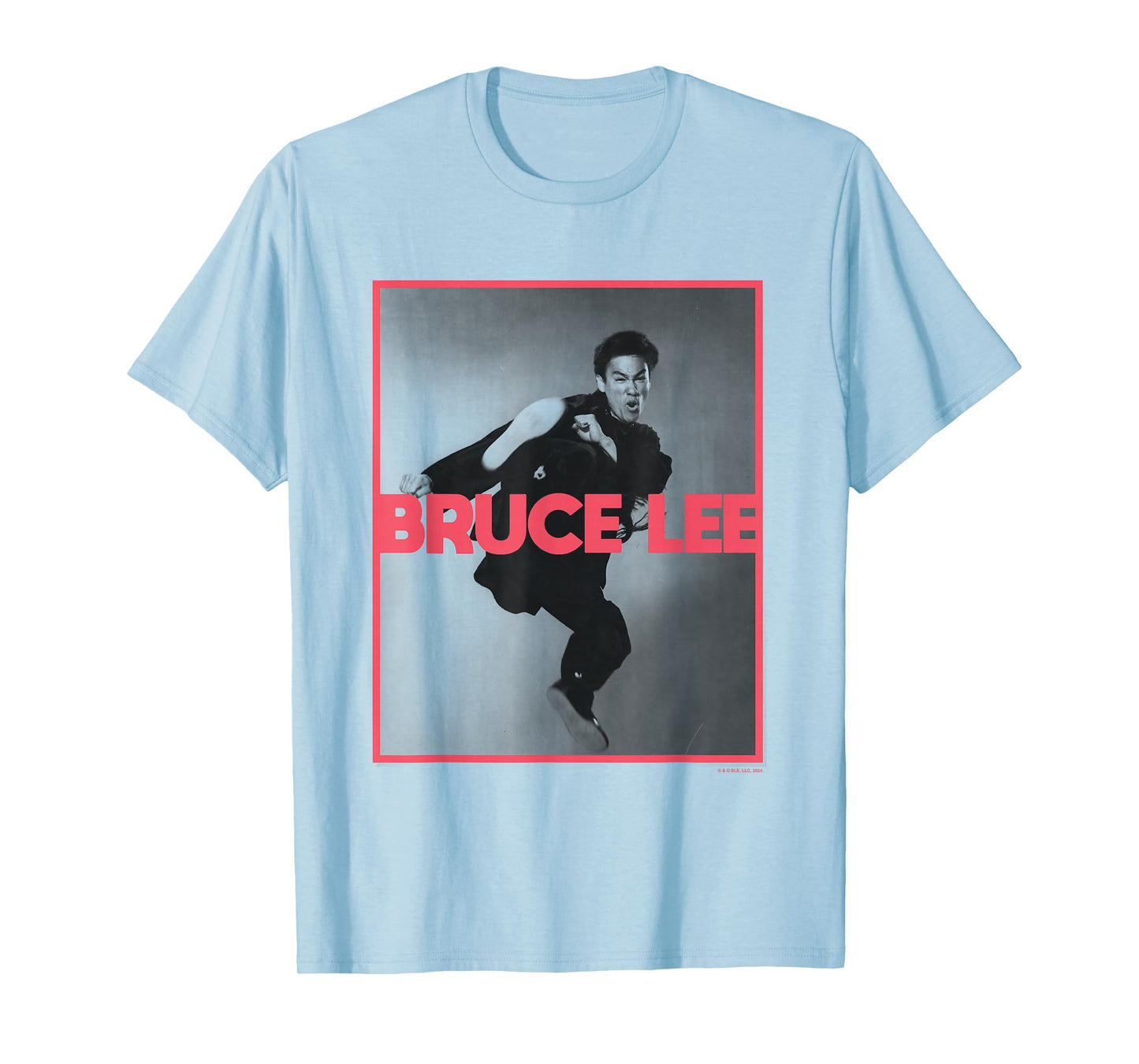 Bruce Lee Flying Kick Frontal Shot Poster T-Shirt