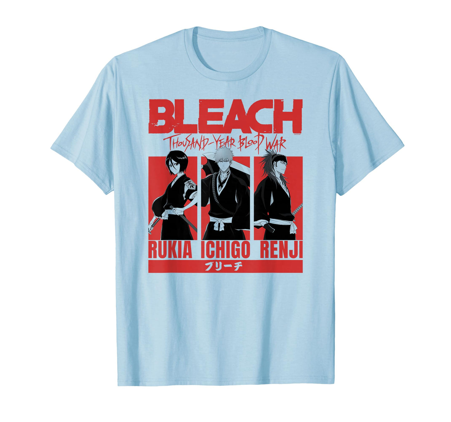BLEACH: Thousand Year Blood Rukia Ichigo Renji Blocks Anime T-Shirt
