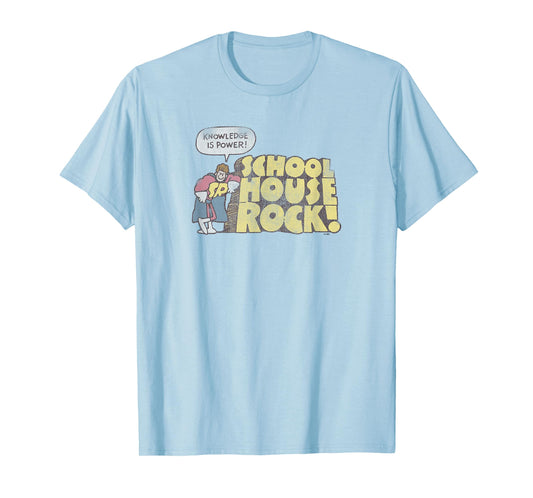 Schoolhouse Rock Knowledge Is Power Rocky with Logo Retro TV T-Shirt